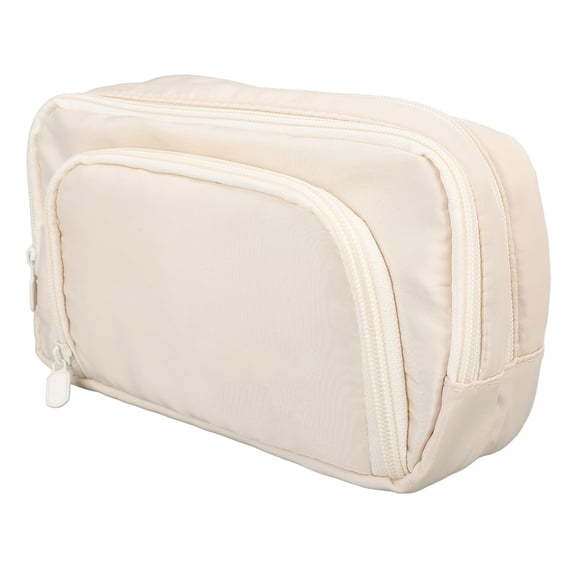 Large Capacity Portable Stationery Organizer Bag for Students and Office Professionals Beige