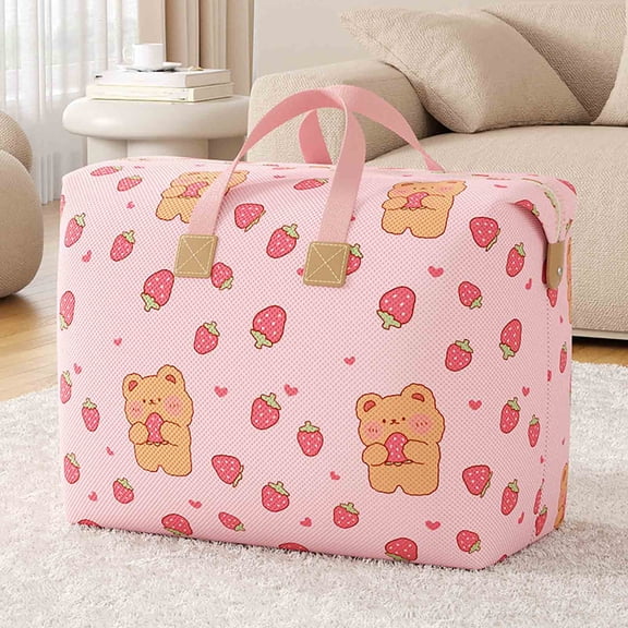 Large Capacity Portable Storage Bag, Non-Woven Fabric Organizer for Quilts, Clothing, Blankets, Pillows and Daily Necessities, Foldable and Breathable Home Storage