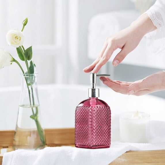 Large Capacity Press Pump Lotion Dispenser, Refillable Hand Sanitizer and Soap Bottle, Easter Leakproof Plastic Container for Bathroom, Kitchen and Household Liquid Storage, 500ml, Purple