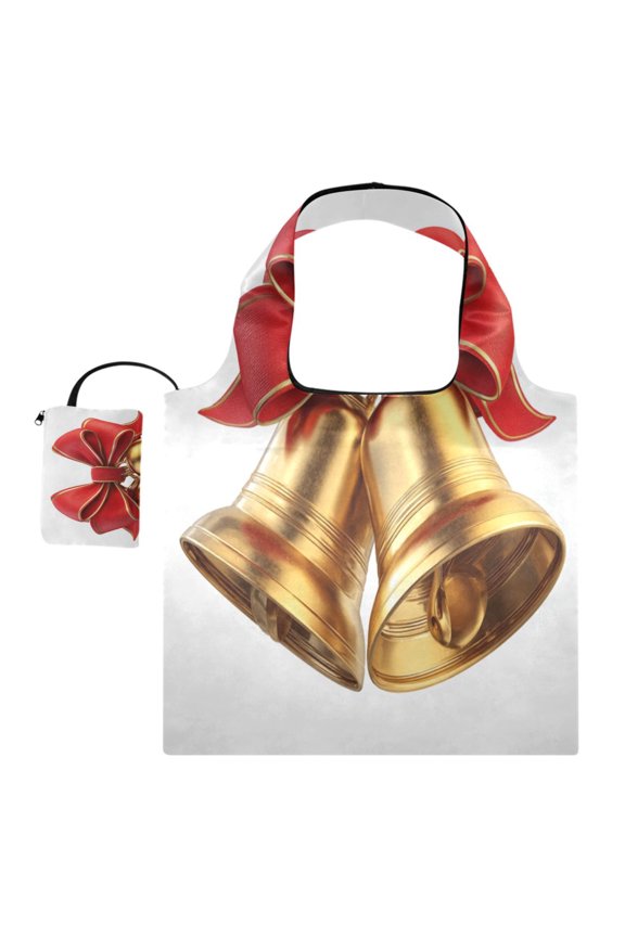 Large Capacity Print Tote Bag,Lightweight Portable Foldable Shopping Bag 3d Realistic Bells