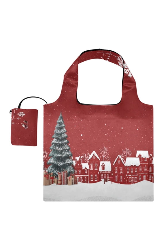 Large Capacity Print Tote Bag,Lightweight Portable Foldable Shopping Bag Christmas Background