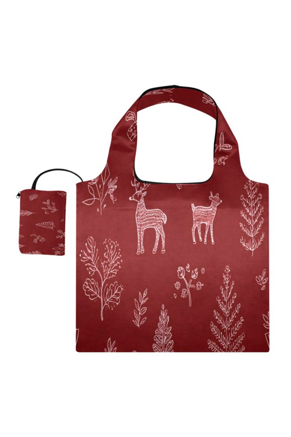 Large Capacity Print Tote Bag,Lightweight Portable Foldable Shopping Bag Christmas Icon