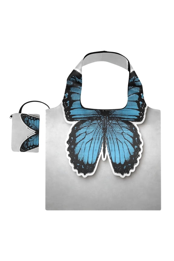 Large Capacity Print Tote Bag,Lightweight Portable Foldable Shopping Bag Flat Design Butterfly