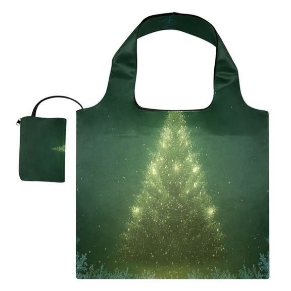 Large Capacity Print Tote Bag,Lightweight Portable Foldable Shopping Bag Green