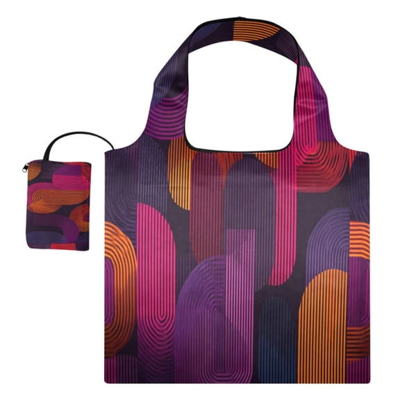 Large Capacity Print Tote Bag,Lightweight Portable Foldable Shopping Bag Vector Pattern