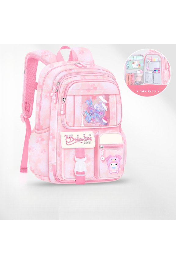 Large Capacity Printed Rucksack, Multi Compartment Front Opening Daypack, Lightweight Water Resistant Travel Carry Backpack with Adjustable Breathable Shoulder Straps