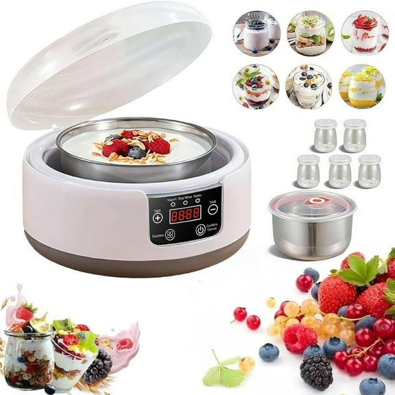Large Capacity Probiotic Yogurt Maker - 12L Adjustable Temperature Yogurt Maker with Five Glass Containers for Versatile Home Cooking