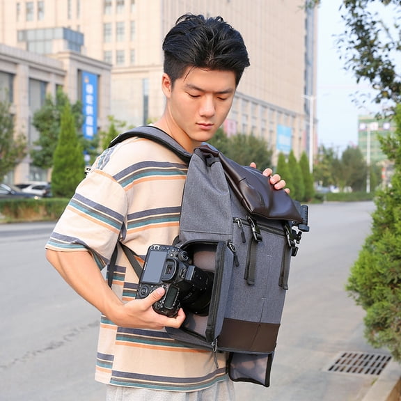 Large Capacity Professional Photography Backpack,Light Grey