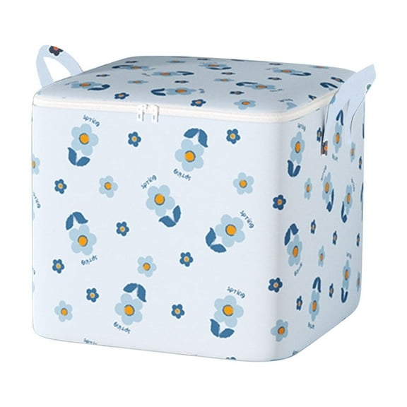 Large Capacity Quilt Storage Bag | Thickened Non-Woven Fabric Storage Organizer | Foldable Clothes Storage Bin with Reinforced Handles | Space Saving Solution for Wardrobe & Moving | 2-Way Zipper