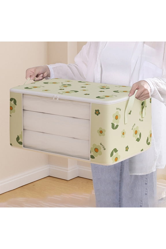Large Capacity Quilt Storage Bags - Foldable Clothes Sorting Bags for Bedding - Non-Woven Fabric, Stackable Luggage Bags with Transparent Visibility - Packing Moving Boxes, 21.7x13.8x9.8 Inch