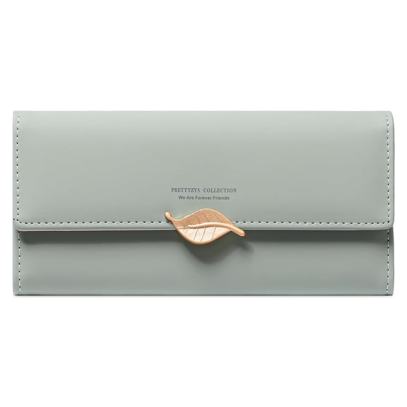 Large Capacity RFID Blocking Women's Trifold Leather Wallet