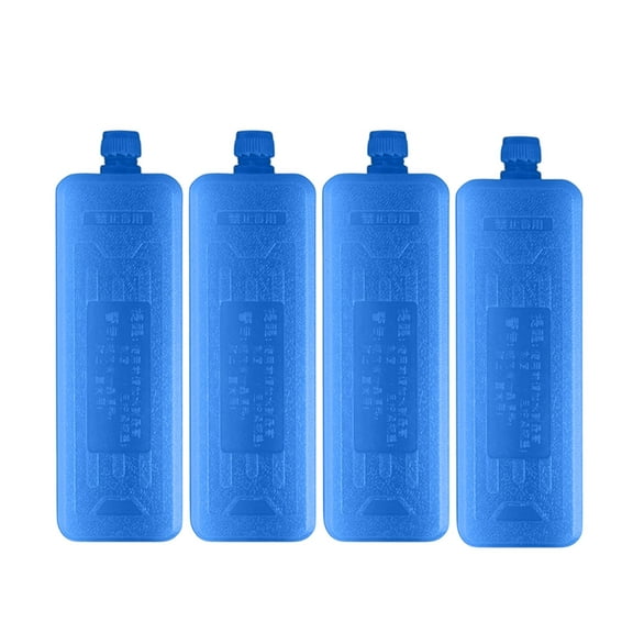 Large Capacity Rapid Freezing Ice Pack 60-Min Quick Freeze Reusable Cooler Gel Bag with Screw Cap for Lunch Boxes Coolers Camping Blue 7" X 2"
