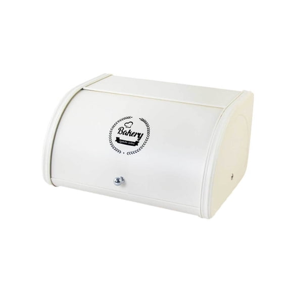 Large Capacity Retro Bread Container with Roll Top Lid Iron Construction Bread Case for Kitchen Countertop Storage