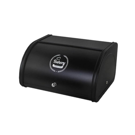 Large Capacity Retro Bread Container with Roll Top Lid Iron Construction Bread Case for Kitchen Countertop Storage