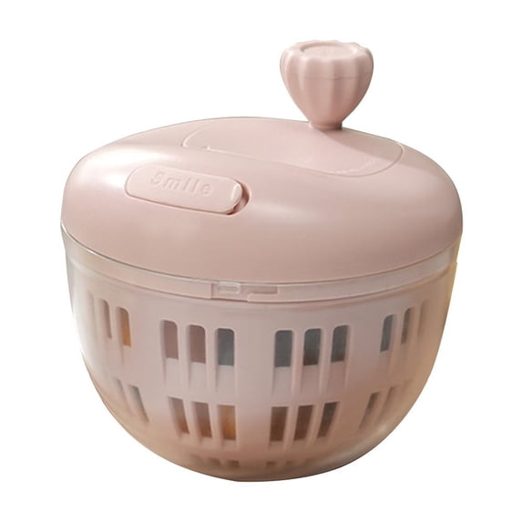Large Capacity Salad Spinner Bowl With Ergonomic Push-Button Mechanism, Non-Slip Base And Drain Basket Perfect for Washing Lettuce Vegetables (Pink)