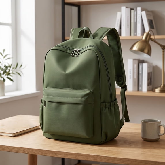 Large Capacity School Backpack for Students, Multi Compartment Bookbag with Ergonomic Shoulder Straps, Durable Cloth Laptop Backpack for School Supplies, School Bag, Unisex Backpack, green