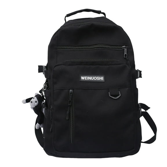 Large Capacity Schoolbag Female Korean Version Of High School Students Junior High School Students Shoulder Bag Multi-pocket Black