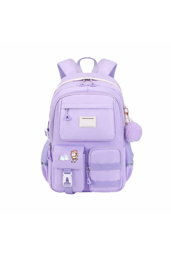 Large Capacity Schoolbag for Primary, Middle and High School Students Purple, 17" Travel Backpack Carry on Laptop Backpack Overnight Bag Bag Casual Daypack for Women Men College
