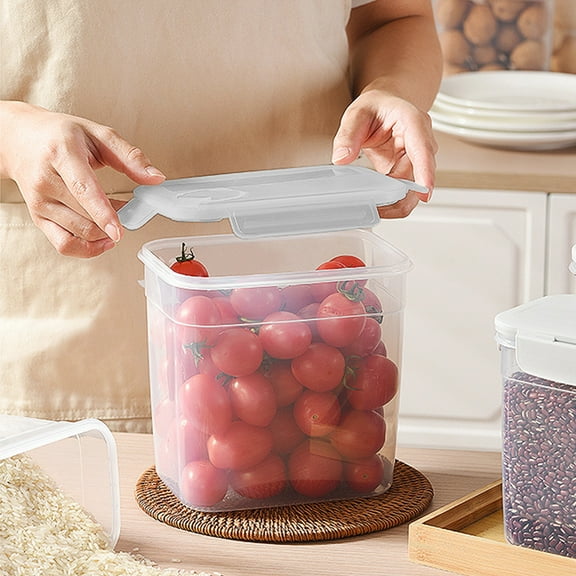 Large Capacity Sealed Storage Jar,Food Grade Plastic Container,Airtight Moisture-Proof Tank,Transparent Dry Goods Organizer,Stackable Design,Wide Mouth Easy Fill,Kitchen Pantry Storage Box