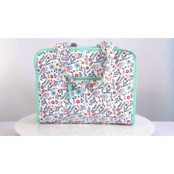 Large Capacity Sewing & Craft Storage Tote - Clear Pockets & Handle, Travel Organizer for Knitting/Crochet/Art Accessories, Winter Sewing Supplies Bag