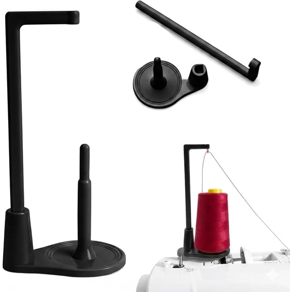 Large Capacity Sewing Machine Thread Spool Stand, Slide-On Cone Thread Holder with Anti-Tangle Guide, Machine Mount Thread Spool Accessory for Quilting