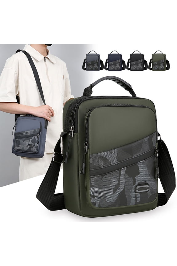 Large Capacity Shoulder Bag Waterproof Multi Pocket Crossbody Sling Bag Adjustable Strap Casual Travel Chest Pack Work Business Use