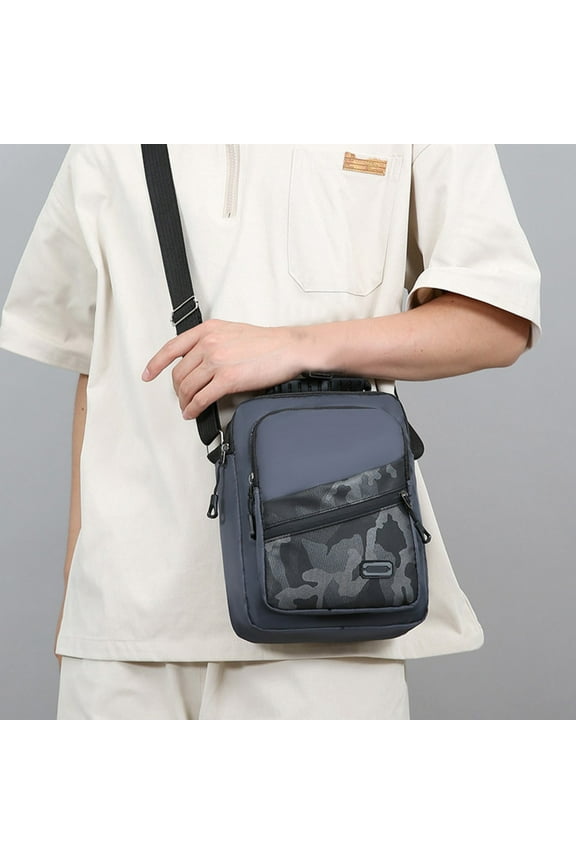 Large Capacity Shoulder Bag Waterproof Multi Pocket Crossbody for Travel Work & Casual Use
