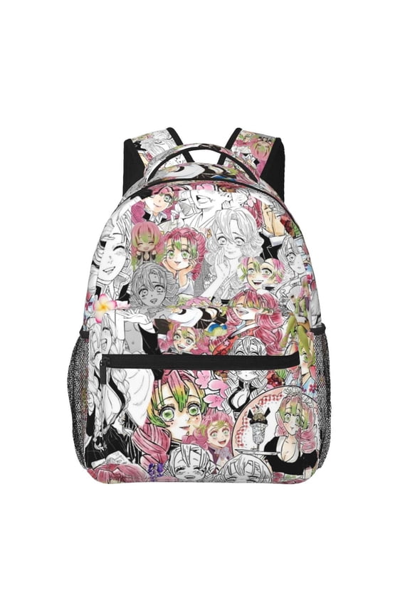 Large Capacity Shoulder Bags Demon Slayer Kanroji Mitsuri Backpack Bookbag Computer Bag Daypacks Travel