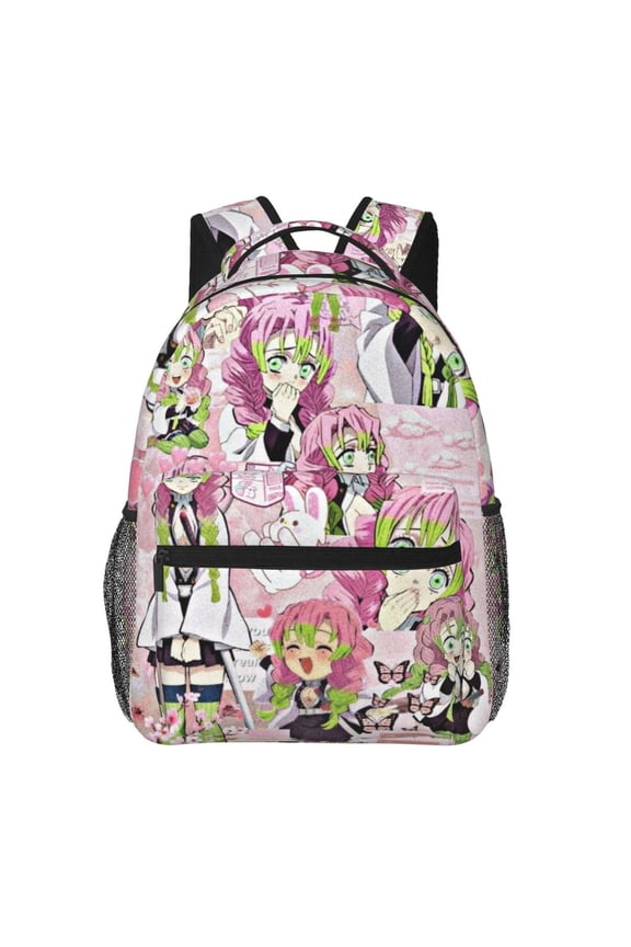 Large Capacity Shoulder Bags Demon Slayer Kanroji Mitsuri Backpack Bookbag Computer Bag Daypacks Travel