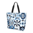 thumbnail image 1 of Large Capacity Single Shoulder Shopping Bag 19.7×15.7×5.9in Main Pocket Large To Accommodate Your Daily Needs Can Be Portable Can Be A Single Shoulder Back Aliceblue Geometric Patterns_1, 1 of 8