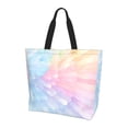 thumbnail image 1 of Large Capacity Single Shoulder Shopping Bag 19.7×15.7×5.9in Main Pocket Large To Accommodate Your Daily Needs Can Be Portable Can Be A Single Shoulder Back Gray Tie-Dye Background Rainbow Colors_4, 1 of 8