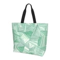 thumbnail image 1 of Large Capacity Single Shoulder Shopping Bag 19.7×15.7×5.9in Main Pocket Large To Accommodate Your Daily Needs Can Be Portable Can Be A Single Shoulder Back Lightseagreen Geometric Lines_2, 1 of 8
