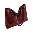 thumbnail image 1 of Large Capacity Soft Leather Tote Bag, Trendy Shoulder Handbag, Retro Bucket Purse for Women, 1 of 9