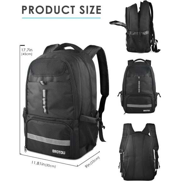 Large Capacity Sports Backpack with Shoes and Ball Compartments - BROTU Basketball Bag