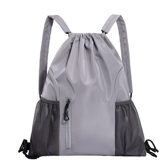 Large Capacity Sports Drawstring Backpack - String Swim Gym Bag with Shoes Compartment and Wet Proof Pocket for Women&Men