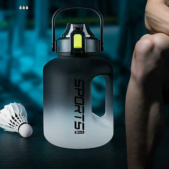Large Capacity Sports Water Bottle - 1 Gallon Fitness Water Jug with Handle, Plastic, for Men & Women Gym Workout Hydration