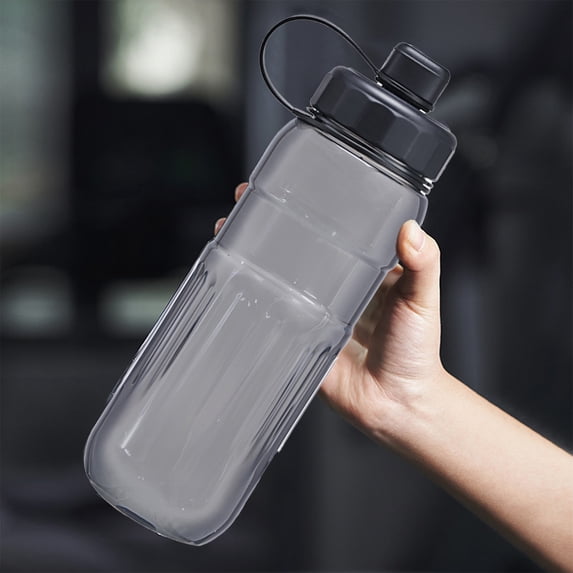 Large Capacity Sports Water Bottle 1 Liter - Plastic Fitness Gym Jug with Handle Portable Leakproof Hydration Container for Workout Running Camping Outdoor Activities - BPA Free Reusable