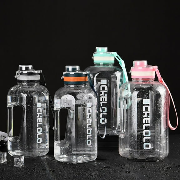 Large Capacity Sports Water Bottle | 1600ml Frosted Plastic Jug With Drawstring Strap | Anti-Slip Durable Design | Built-In Tea Infuser | Easy Clean | 24.5x12x5cm | 185g