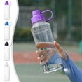 thumbnail image 1 of Large Capacity Sports Water Bottle 1L/33.8oz | Heat Resistant Shatterproof Plastic | Semi Transparent Frosted Finish | Leak Proof Portable Strap | Dishwasher Safe | Outdoor Fitness Hiking Camping, 1 of 6