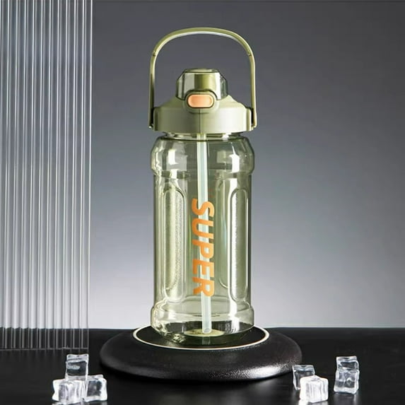 Large Capacity Sports Water Bottle - 2000ml Insulated Plastic Cup with Handle, Heat & Cold Resistant, Leakproof Design for Fitness, Gym, Outdoor Activities