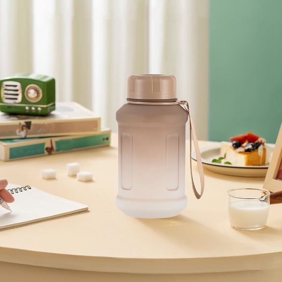 Large Capacity Sports Water Bottle - 850ml/28.7oz Gradient Matte Plastic Fitness Jug with Handle, BPA-Free, Leak-Proof, for Gym, Hiking - Coffee