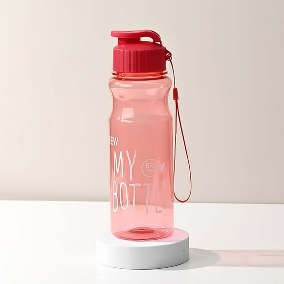 Large Capacity Sports Water Bottle – PET Flip Top Leakproof Portable with Strap for Outdoor Activities, Hiking, Gym & School