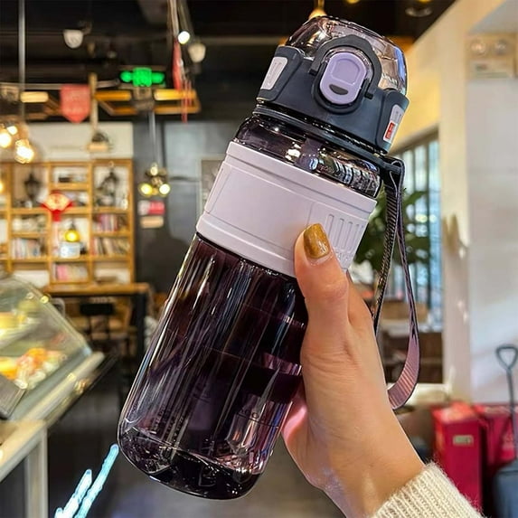 Large Capacity Sports Water Bottle With Straw | Leakproof One-Click Lid | High Temperature Resistant | Reusable Plastic Kettle | 750ml | Portable Outdoor Hydration