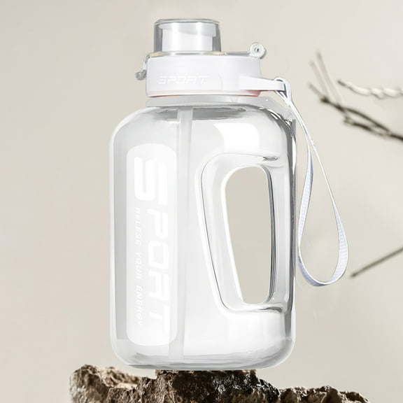 Large Capacity Sports Water Bottle with Straw Leakproof Design Graduation Markings for Gym Camping Outdoor Hydration 1-Pack