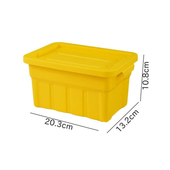 Large Capacity Stacking Storage Bins with Lids - PP Plastic Organiser for Home, for Camping and Car Use - Secure Fit Cover, Space Saving Vertical Design(Small size Mango yellow)