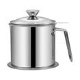 thumbnail image 1 of Large Capacity Stainless Steel Bacon Grease Storage Container with Mesh Strainer Basket, Lidded Frying Oil Preservation Pot with Ergonomic Handle for Filtering and Reusing Cooking Residue Oil, 1 of 7