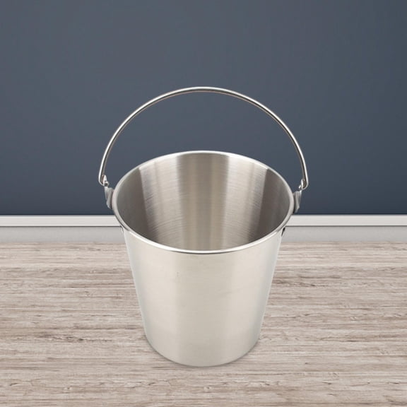 Large Capacity Stainless Steel Bucket Household Barrel Drinks Bottle Cooling Container Ice Bucket for Bar Hotel BBQ 700ML Argent