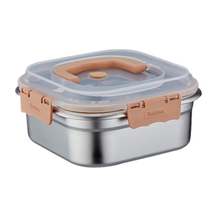 Large Capacity Stainless Steel Food Storage Container Leak Proof Lunch Box with Handle Metal Crisper for Home and Office