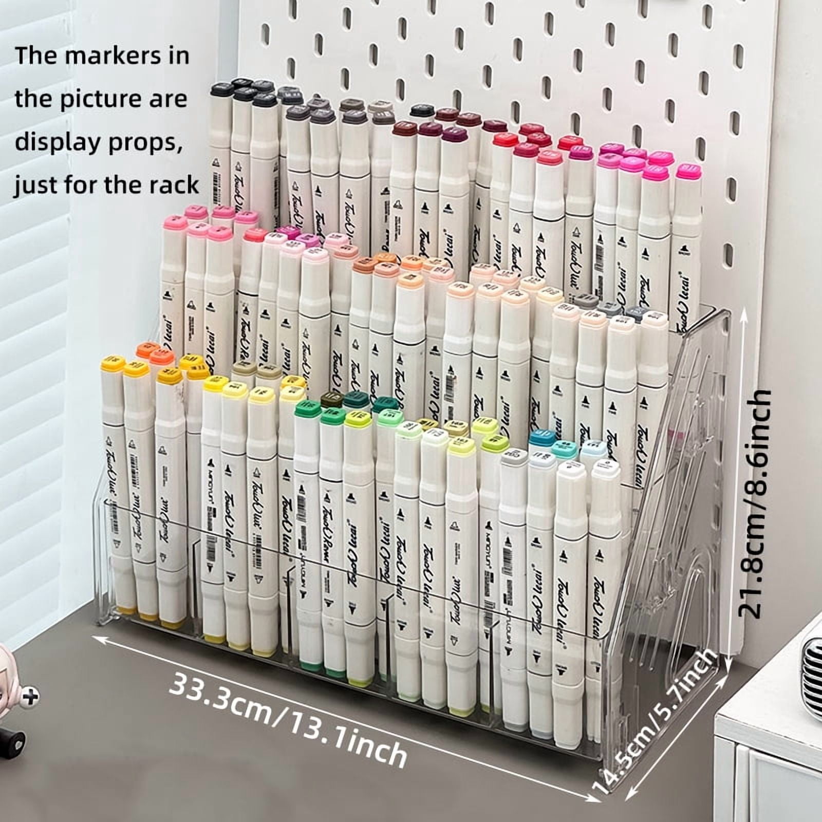 Large Capacity Staircase Pen Holder - Multi-Compartment Desk Organizer & Art Supply Storage Box for Markers, Pencils, and Office Accessories