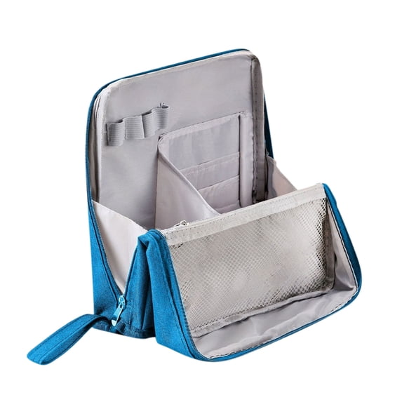 Large Capacity Standing Makeup Bag • Multi-Purpose Cloth Toiletry Organizer • Portable Waterproof Cosmetic Bag with Compartments